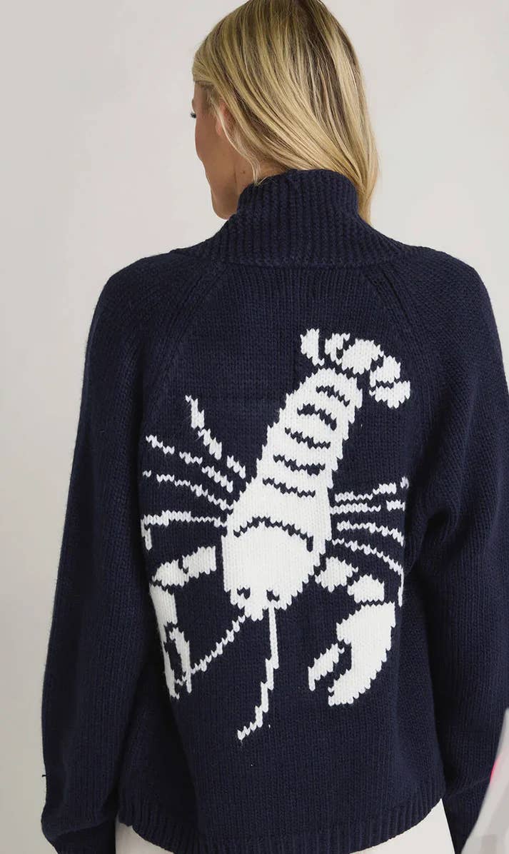 Varsity Chunky Lobster Cardigan-Navy/White combo: M/L | All Points